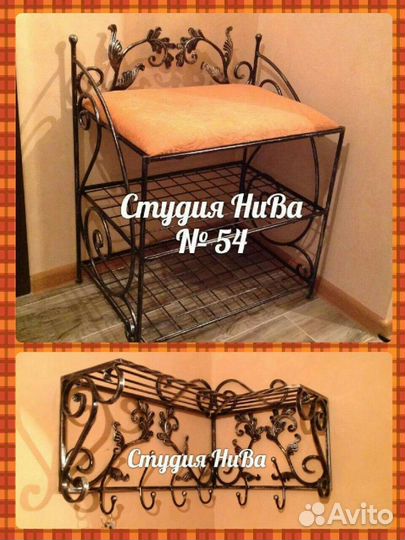 Кованая банкетка № 54