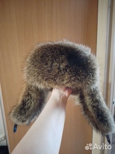 Шапка ушанка меховая,коженная