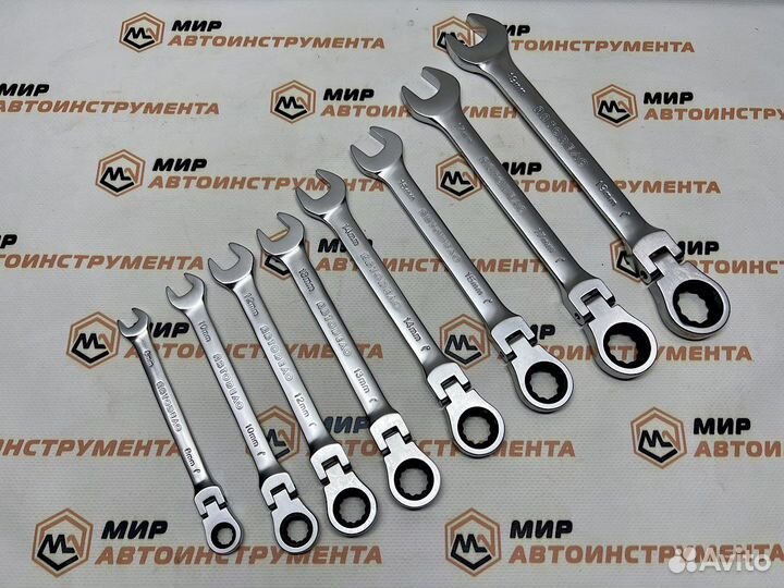 Набор комб трещоточных шарнирных ключей