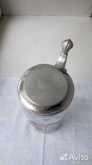 Немецкая пивная кружка 1 л. Крышка олово