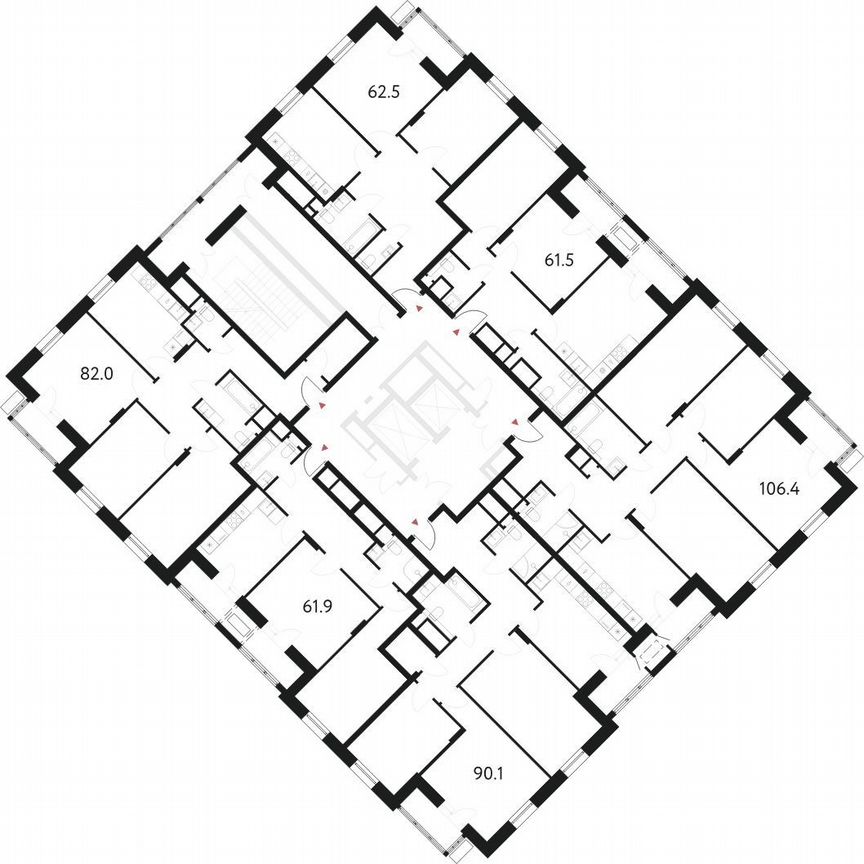 2-к. квартира, 61,5 м², 14/17 эт.