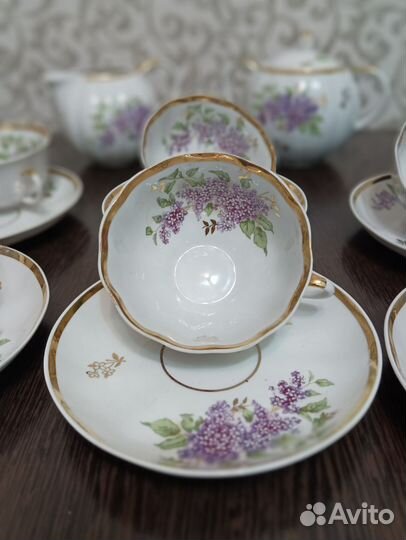 Чайный сервиз Сирень Дулево 1961 год