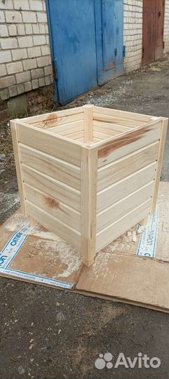 Деревянный ящик для цветов, кашпо, уличный вазон