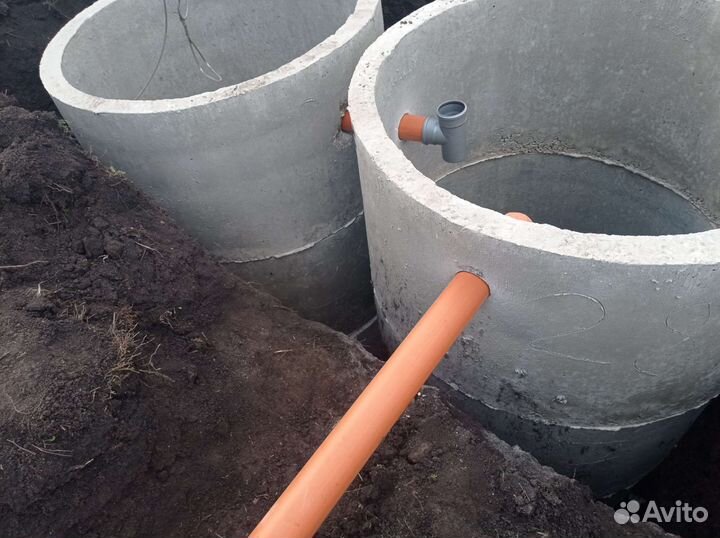 Монтаж септиков, выгребных ям, колодцев, колец