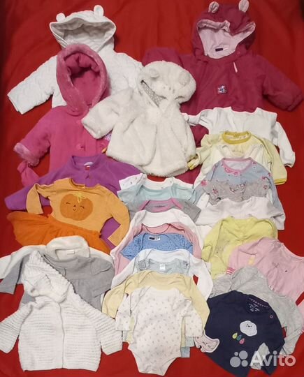 Вещи пакетом на девочку на 0-3, 3-6 мес