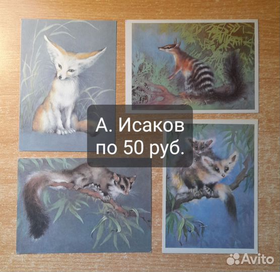 Открытки животные птицы Исаков Каневский Аристов