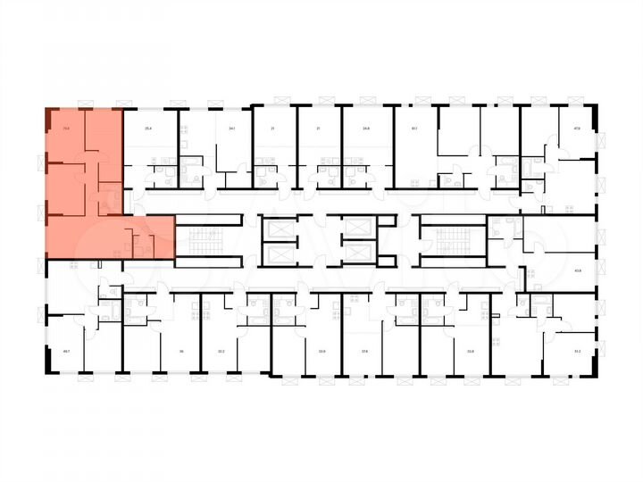 3-к. квартира, 79,8 м², 24/24 эт.