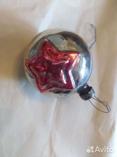 Елочная игрушка СССР шар со звездой