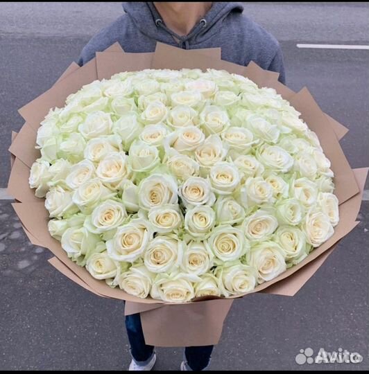 Цветы Букеты 101, 51 Роза белые с доставкой купить