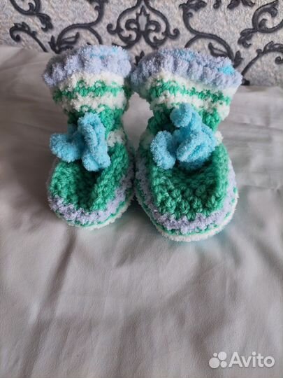 Комплект шапка, шарф, пинетки