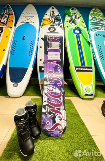 Сноуборд комплект крепы и ботинки