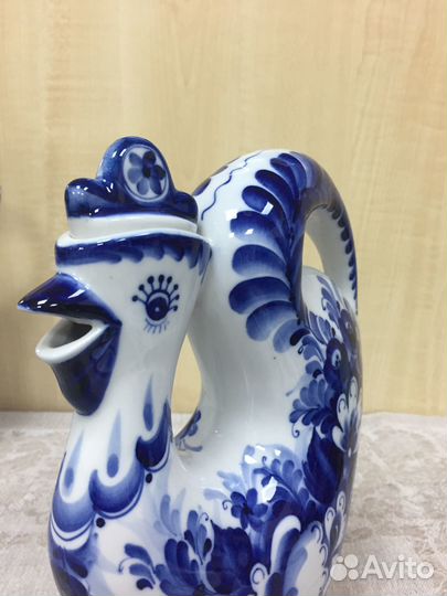 Гжель кумган кувшин петух поднос