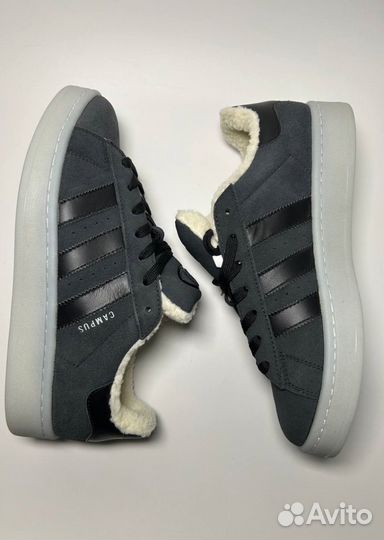 Кроссовки Adidas Campus Grey с мехом
