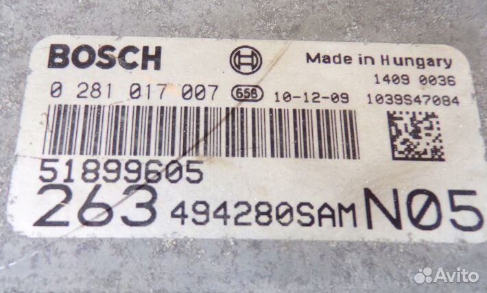 Эбу двигателя fiat doblo II 1.6