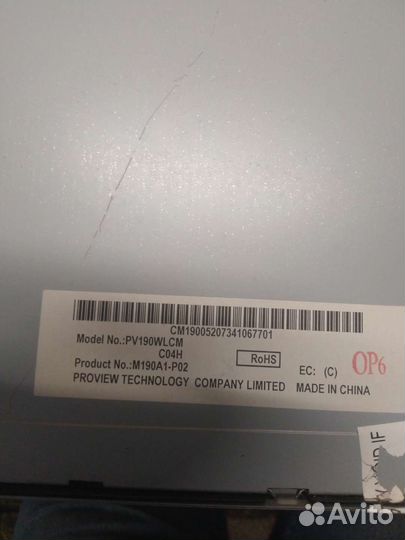 Матрица pv190wlcm M190A1-P02