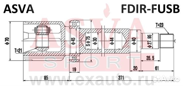 Шрус внутренний правый 21x40x23