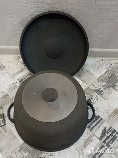 Кастрюля чугунная 8 л с чугунной крышкой