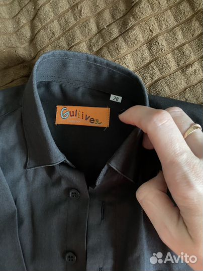 Рубашка черная для мальчика рост 122