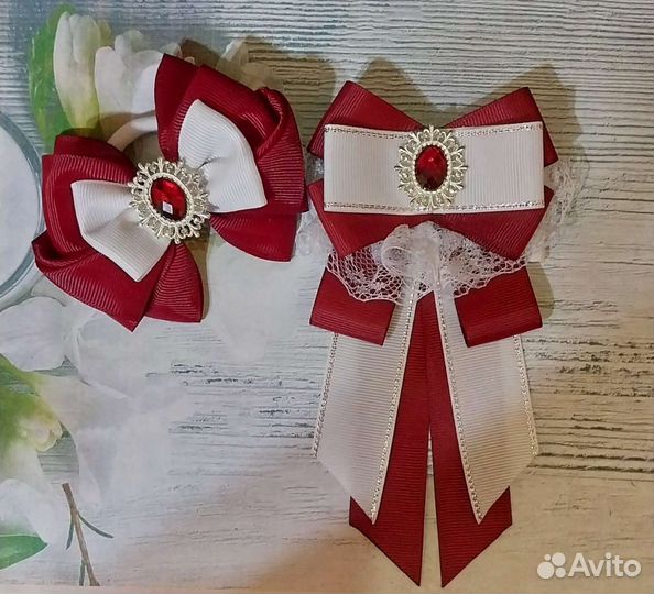 Набор бантиков и галстука ручной работы