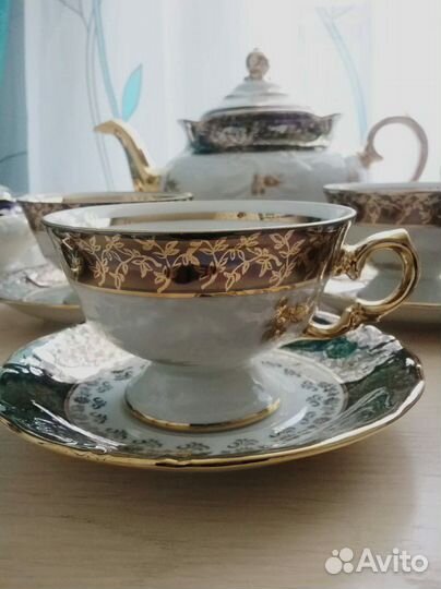 Чайный сервиз чехословацкий новый. Бренд carlsbad
