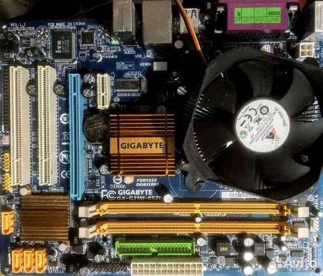 Материнская плата gigabyte + процессор Intel