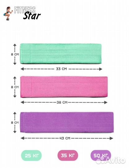 Резинка для фитнеса 3шт