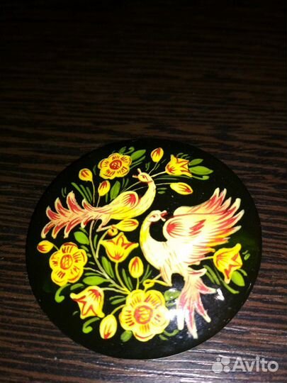 Брошь Палех ручная роспись