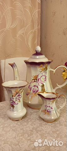 Чайник 2 литра, фарфор,2 конфетницы,молочник,ваза