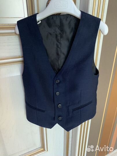 Жилет костюмный синий