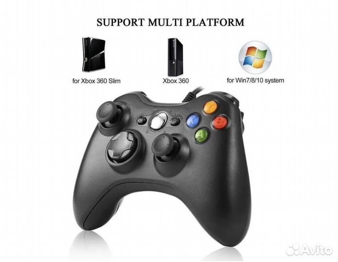 Геймпад Проводной Черный (Xbox 360) NEW