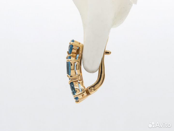 Золотые серьги с фианитами