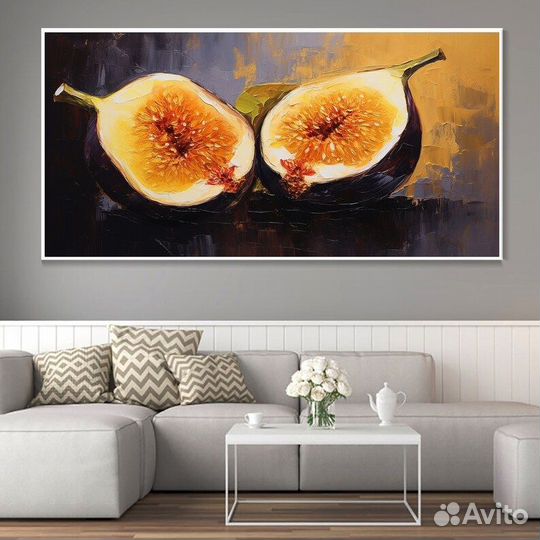 Картина маслом для кухни инжир Ручная работа