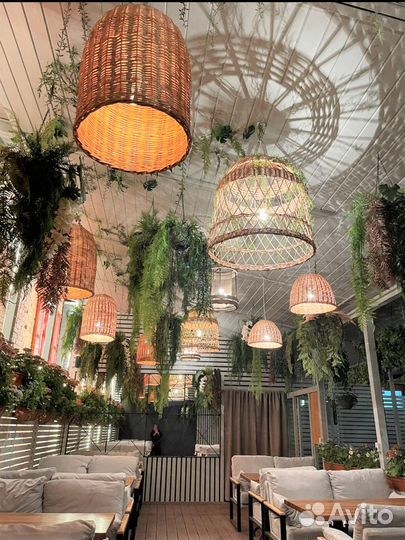 Плетеные абажуры светильники