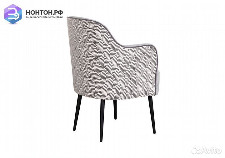 Кресло Селеста серое / ромб бело-серый
