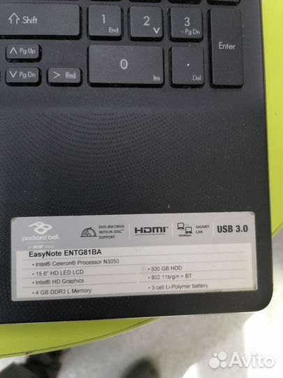 Ноутбук packard Bell