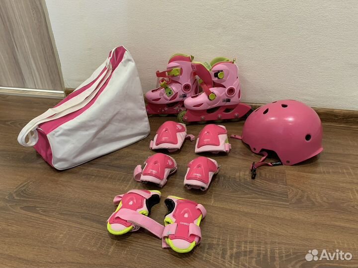 Роликовые коньки детские с защитой