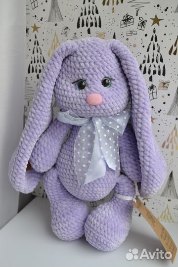 Вязанные игрушки Большой Зайка