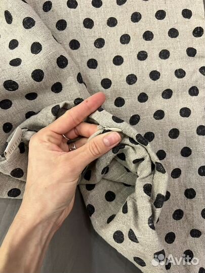 Наволочки декоративные льняные в горошек