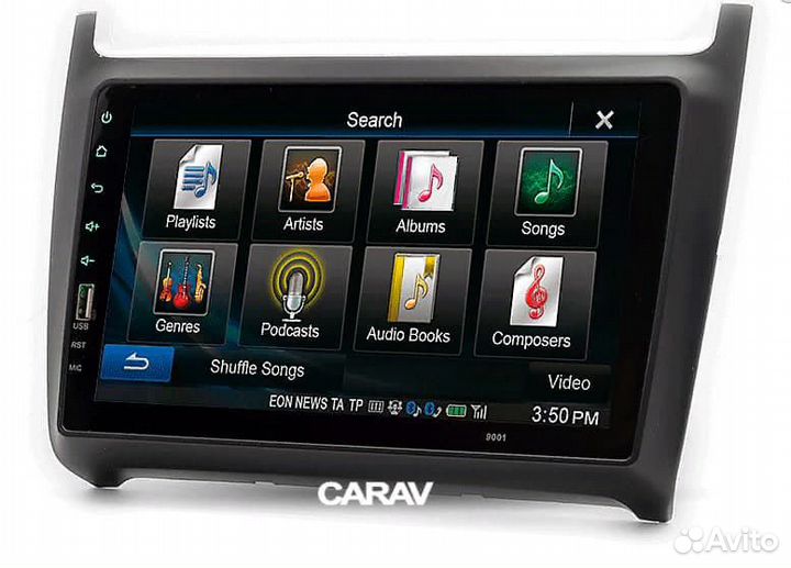 Переходная рамка Volkswagen Polo 2009+ 9 дюймов