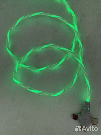 Светящийся usb кабель 3 в 1