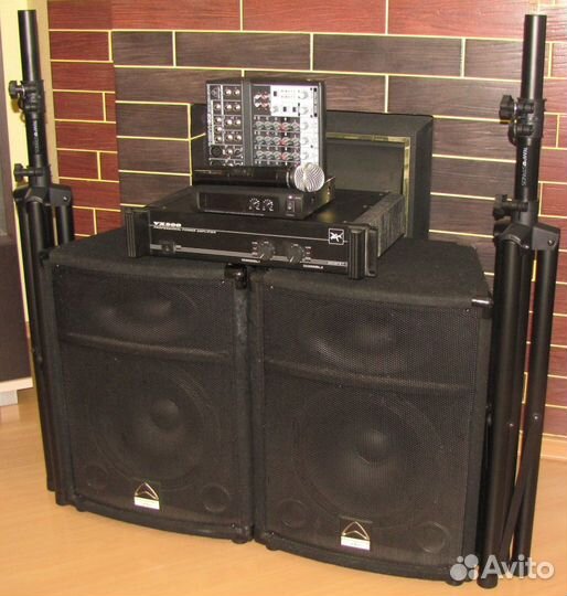 Колонки WD 1200W Усилитель Микшер Микрофон Штативы