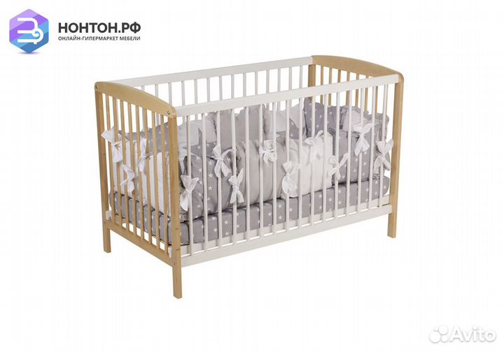 Кроватка детская Simple 101 натуральный / белый