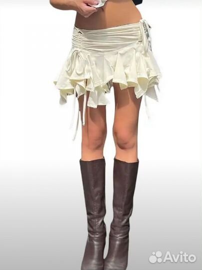 Юбка белая летняя мини