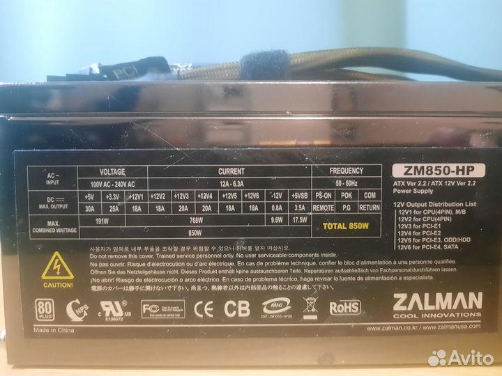 Блок питания для пк Zalman ZM850-HP 850w
