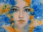 Картина портрет девушка акварель купить в Екатеринбурге 