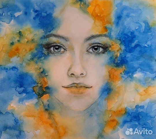 Картина портрет девушка акварель купить в Екатеринбурге  объявление продам