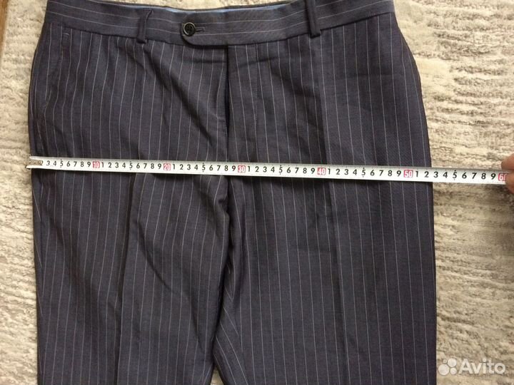 Брюки классические серо-синие 52