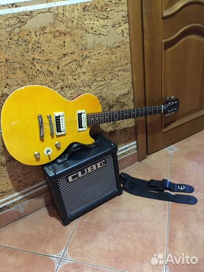 Epiphone slash LES paul комбо Roland cube-10GX