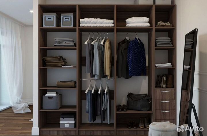 Гардеробная система хранения под ключ