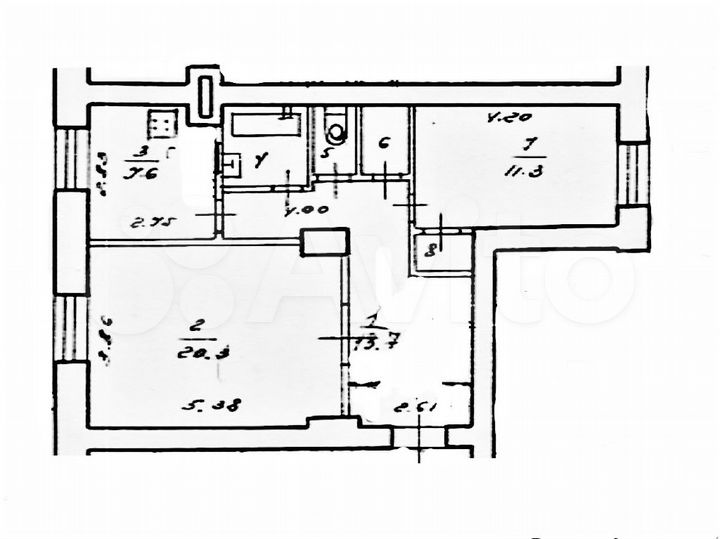2-к. квартира, 59,4 м², 1/5 эт.